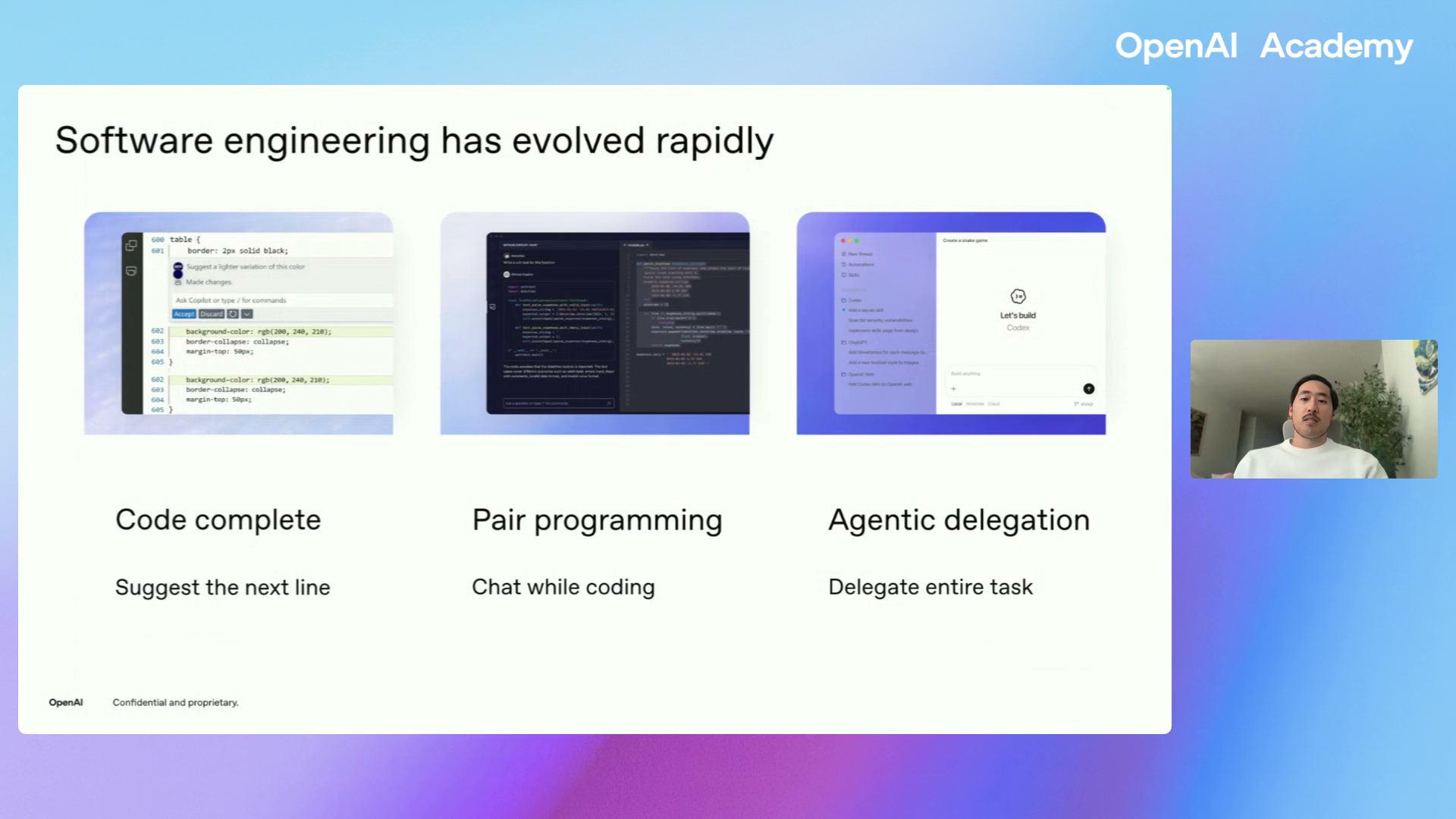 Software engineering has evolved rapidly — code complete, pair programming, agentic delegation