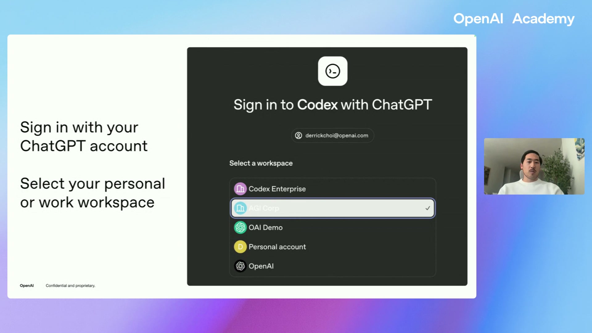 Signing into Codex with ChatGPT credentials